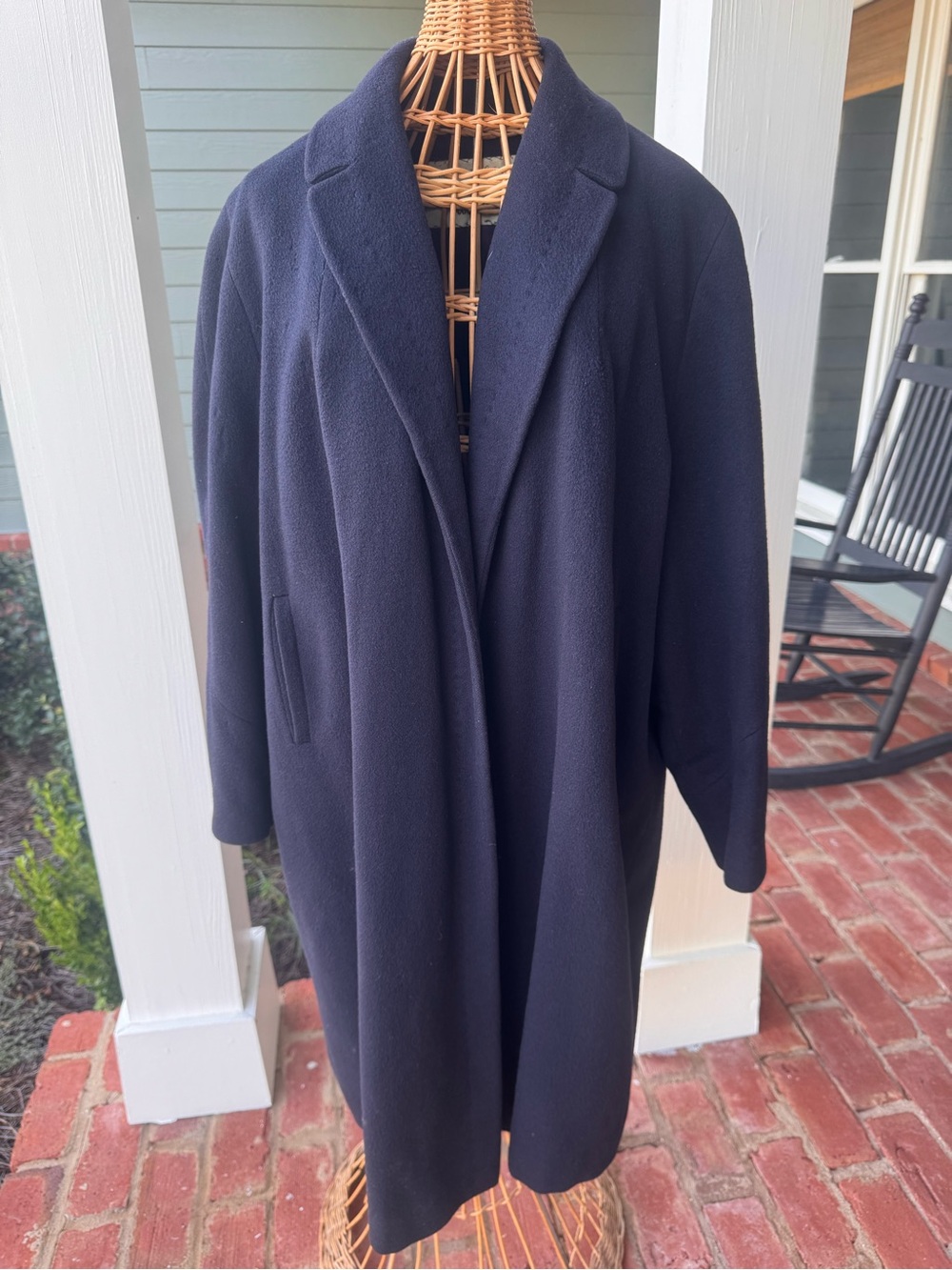 Vintage 1950s 60s Women’s 100% Cashmere Navy Swing Coat Purcells
